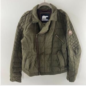 SOREL  Green Conquest Carly Moto Bomber Jacket